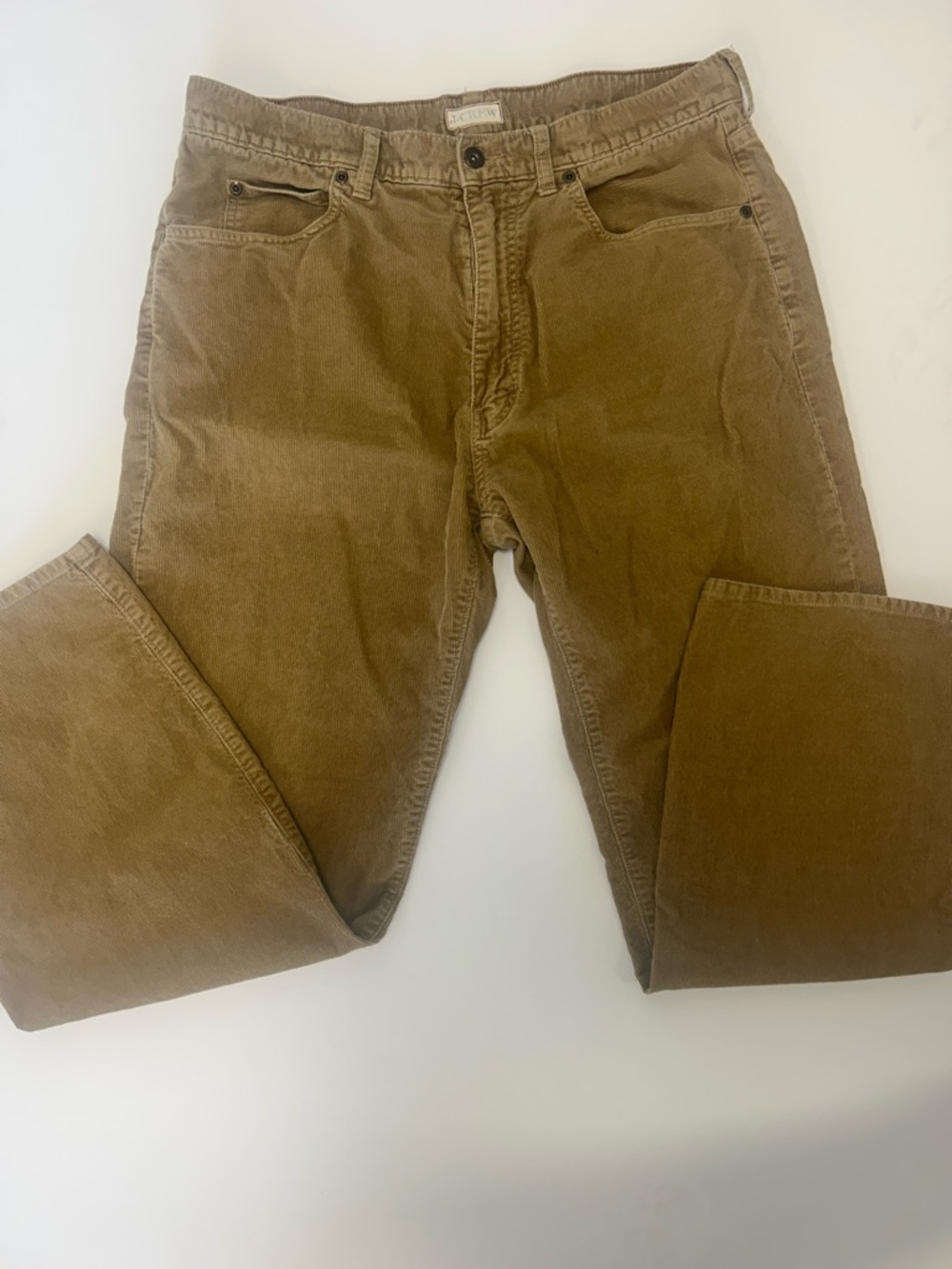 J. Crew Mens 35x30 Tan Straight Leg Corduroy Pants Preppy Y2K